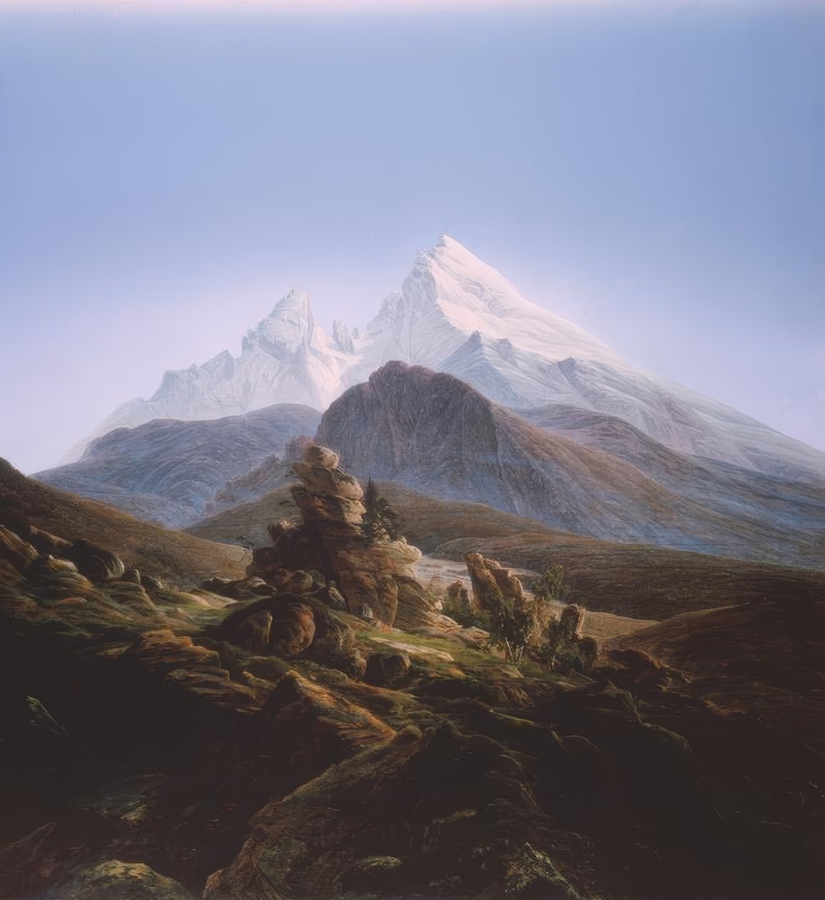 Caspar David Friedrich Der Watzmann Der Watzmann von Caspar David Friedrich: Kunstdruck kaufen